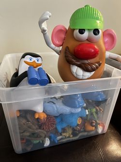 Bin Full Of 100+ Mini Figures And Other Toy Figures!