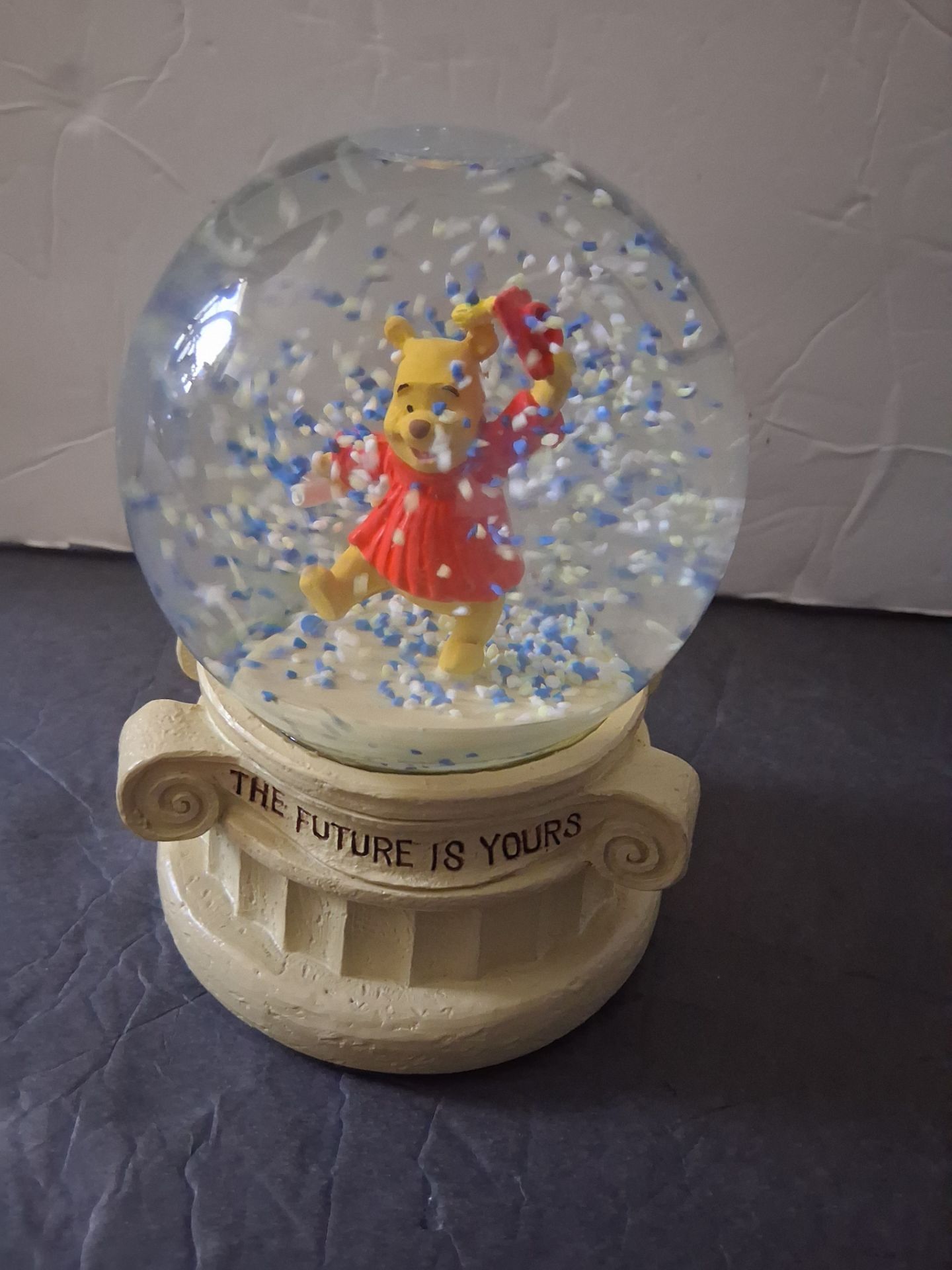 Disney Winnie the Pooh Graduation Musical Snow Globe The Future Is Yours VNTG