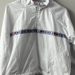 Vans  OFF  THE WALL Women’s DNA White Tape Anorak Cropped Windbreaker Jacket 