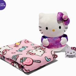 Brand New Hello Kitty Blanket And Plushy 