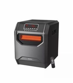 Electric 6 Element Infrared Space Heater Black Plastic