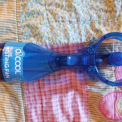 Battery operated spray water fan