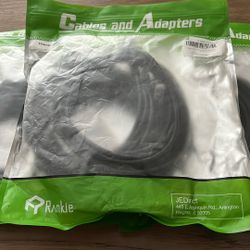 3 Pack Of Ethernet Cable Rankie 7 Feet Black 