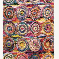 Verduzco Bohemian Circles Pink/Yellow/Multi Shag Rug