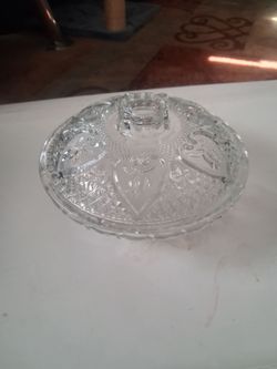 Vintage Clear Roses Candy Dish With Lid