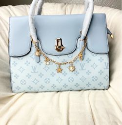 Light Blue Monogram Satchel Handbag