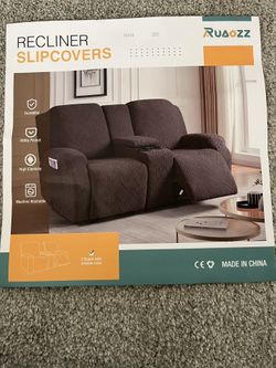 Loveseat Recliner Cover with Console Non-Slip Reclining Couch Covers / Split Sofa 