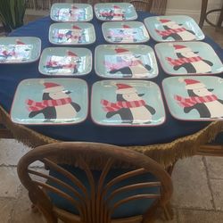 18 Piece Christmas, Penguin Plates And Cups