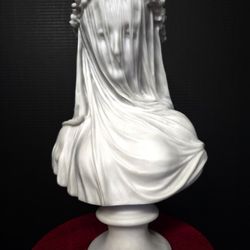 OPEN TO OFFERS Veiled Lady" (also known as "The Bride" or "The Veiled Maiden"), a celebrated 19th-century marble Bust 14" Tall