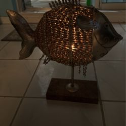 Metal Fish With Tea Candle Inside 