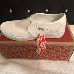Women's All White Slip-On Vans 
