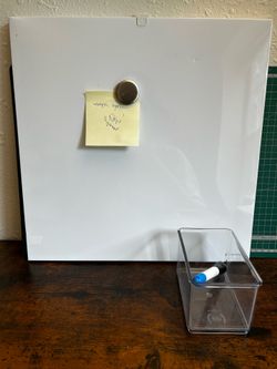 Magnetic white board with small organizer