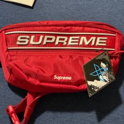 Red Supreme Logo Fanny Pack 