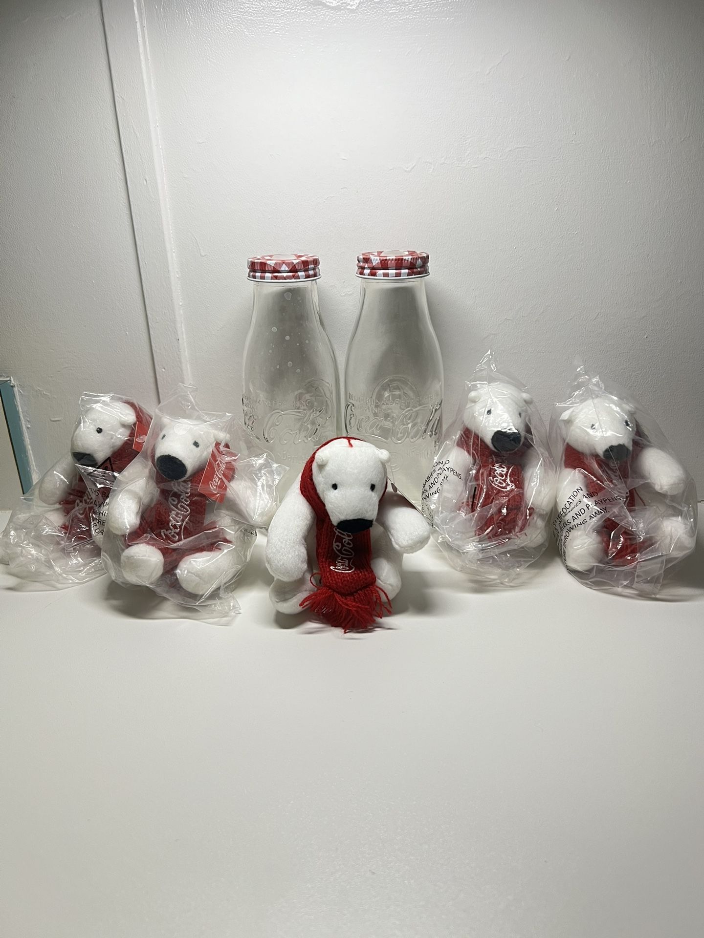 Coca Cola Glass 2 Milk Bottle 7 pieces