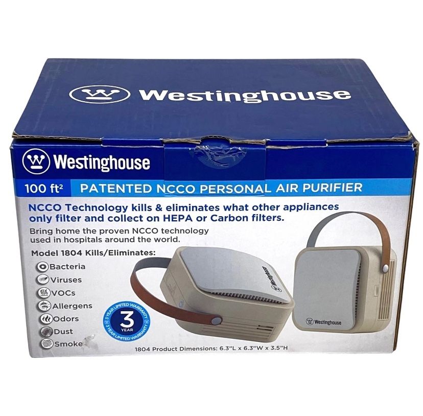 Westinghouse Personal Air Purifier NCCO Portable HEPA Carbon 100 Sq Ft Used