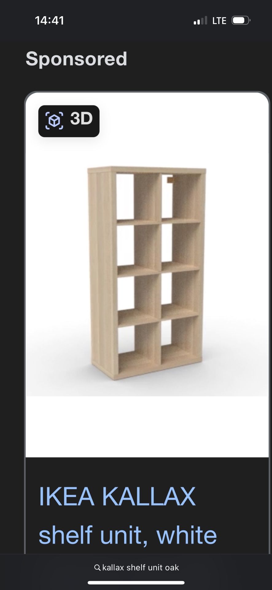 KALLAX Shelf unit, white stained oak effect, 30 1/8x57 5/8 "