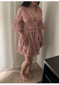 Rosevelvet pink Ruffled Dress 