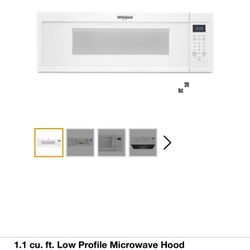 White Whirlpool 1.1 cu. ft. Low Profile Microwave 
