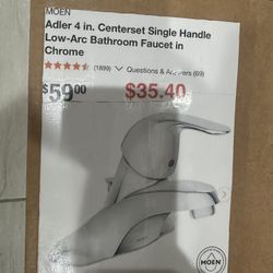 MOEN Adler 4 in. Centerset Single Handle Low-Arc Bathroom Faucet in Chrome