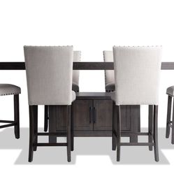 Dining Table With 6 Chairs And Storage - Like New 