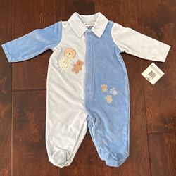 Blue Baby Footed One Piece