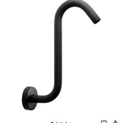 S Shower Arm Riser Extender and Hose - Black