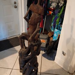 Heavy Hand Carved African Statue