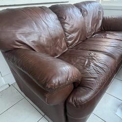 Vintage Leather Couch, Also Have Oversized Chair 