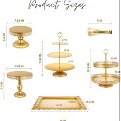 Gold 8-Piece Cake Stand & Dessert Display Set