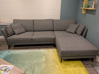 Gray chaise couch