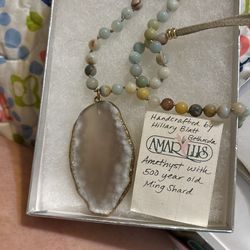 Necklace amethyst With 500yr Old Ming Shards 