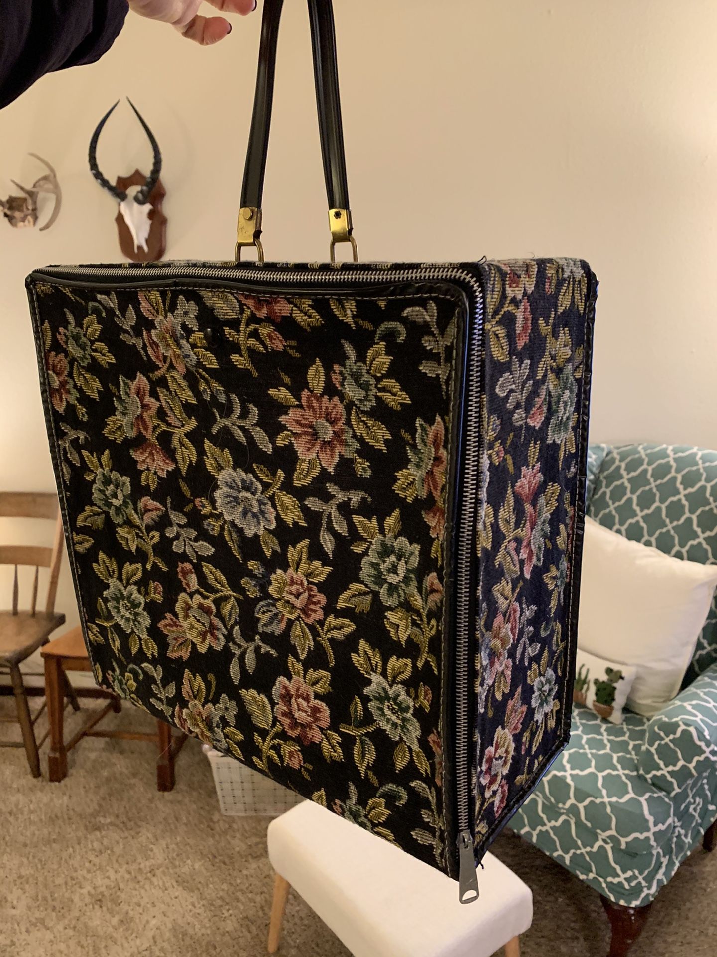 Vintage storage box, vintage suitcase bag