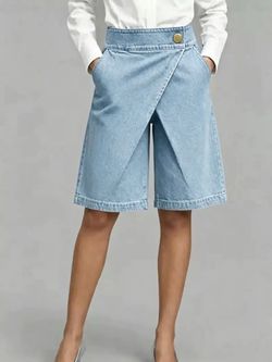 Baggy Wide Leg Jean Shorts for Women, Y2k Style, Low Rise, Loose Fit, Denim Jorts for Summer