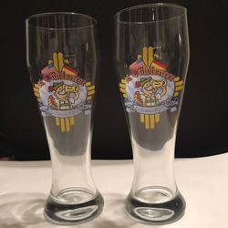 Two 16th Annual Oktoberfest Holloman AFB Rimmed Beer Glasses .5L