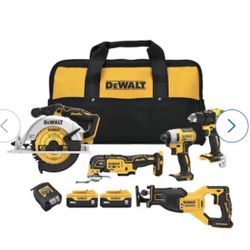 NEW - DEWALT 20V MAX 5-TOOL COMBO KIT