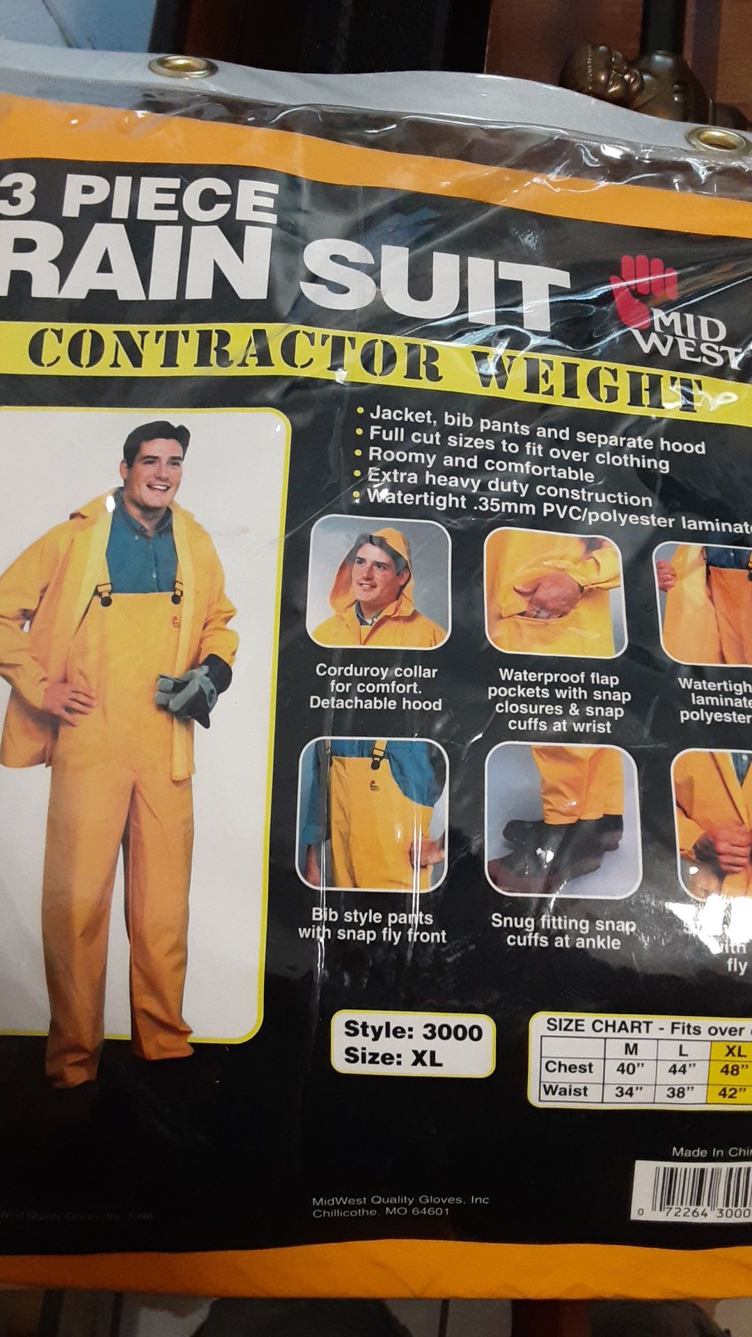 3 piece rain suit contractor weight xl