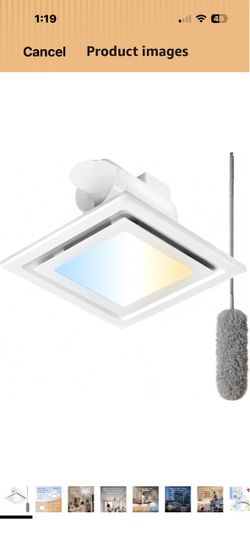 Brand New 12”x12” 2 in 1 bathroom exhaust fan w/light, 3 color temp
