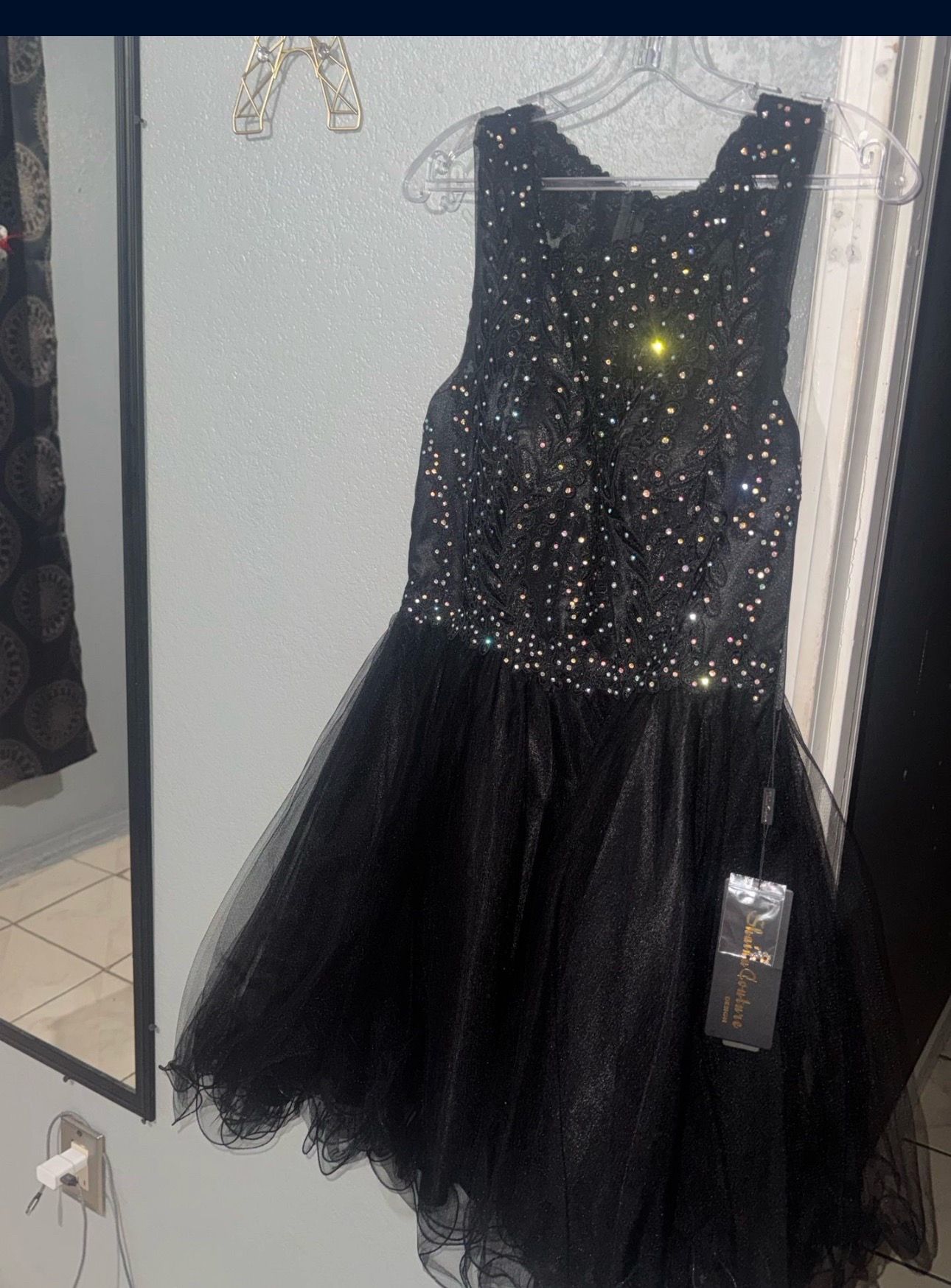 Black sparkly short dress!