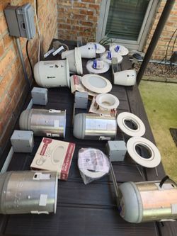 Assorted Recessed Can Lights, Housings, Trims & Electrical Lighting Parts