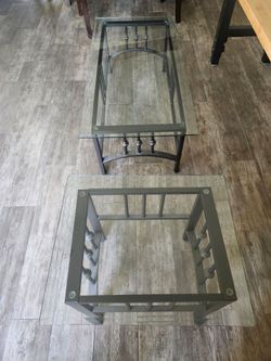 Glass Top Coffee Table & Glass Top Side Table
