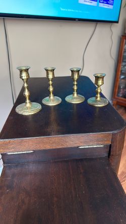 4 Solid Brass Candle Holder