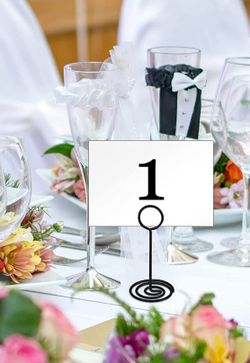 Black Table Number Place Card Holders 3.5 Inches
