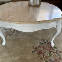 See French provincial white coffee table