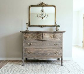 Vintage Solid Oak Wood Dresser