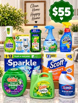 Gain  Laundry & Household Cleaning Supply Bundle – 10 Items