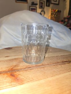 SINGLE Vintage Clear Hex Optic Snuff Glass Tumbler 4" Replacement Piece