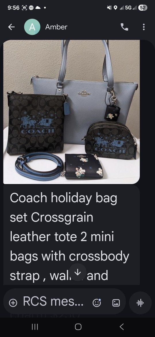 Brand New Authentic Coach Holiday Bag Set