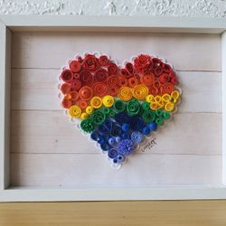 Pride QUILLED heart