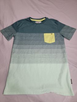 Youth Size L Billabong Teal Striped Shirt 