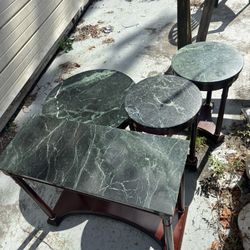 Bombay Company Real Mahogany And Green Marble